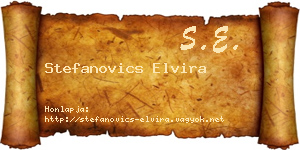 Stefanovics Elvira névjegykártya